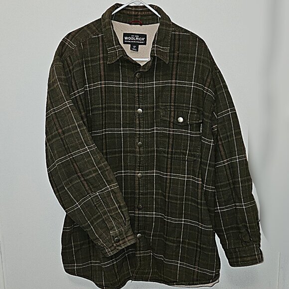 Vintage Woolrich Plaid Shacket Mens Size XXL Fleece Lined - Picture 1 of 6